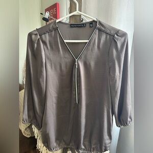 William Rast Women's Blouse with Zipper in Gray